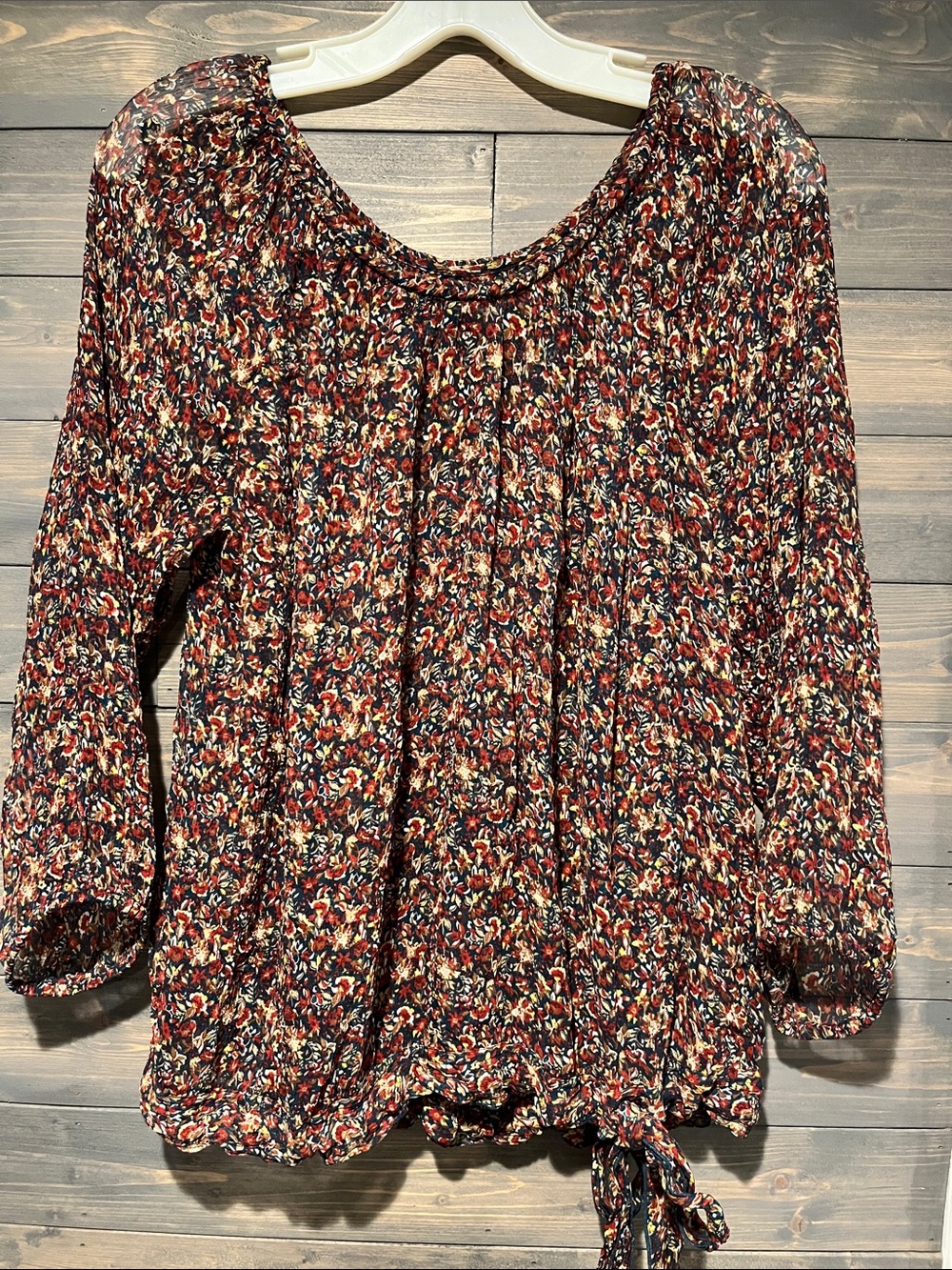 Lucky Brand 💯 Silk floral blouse M